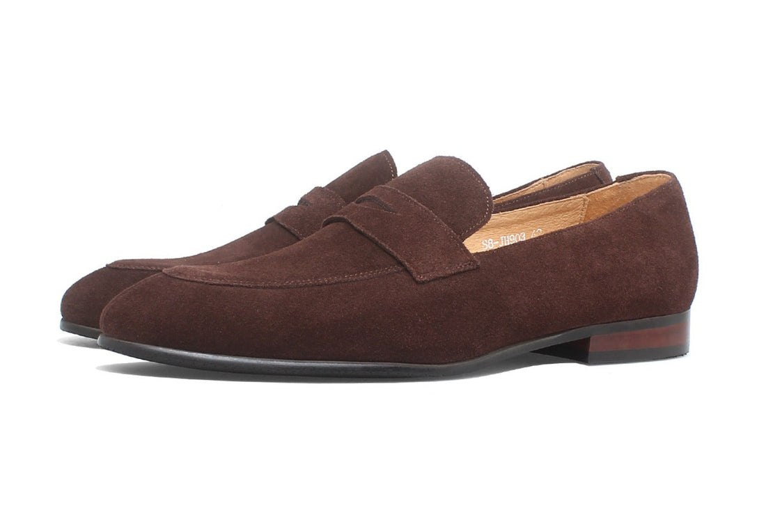 Luxury Handmade Suede Penny Loafers